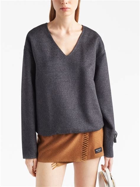 prada v neck sweater|prada sweater women.